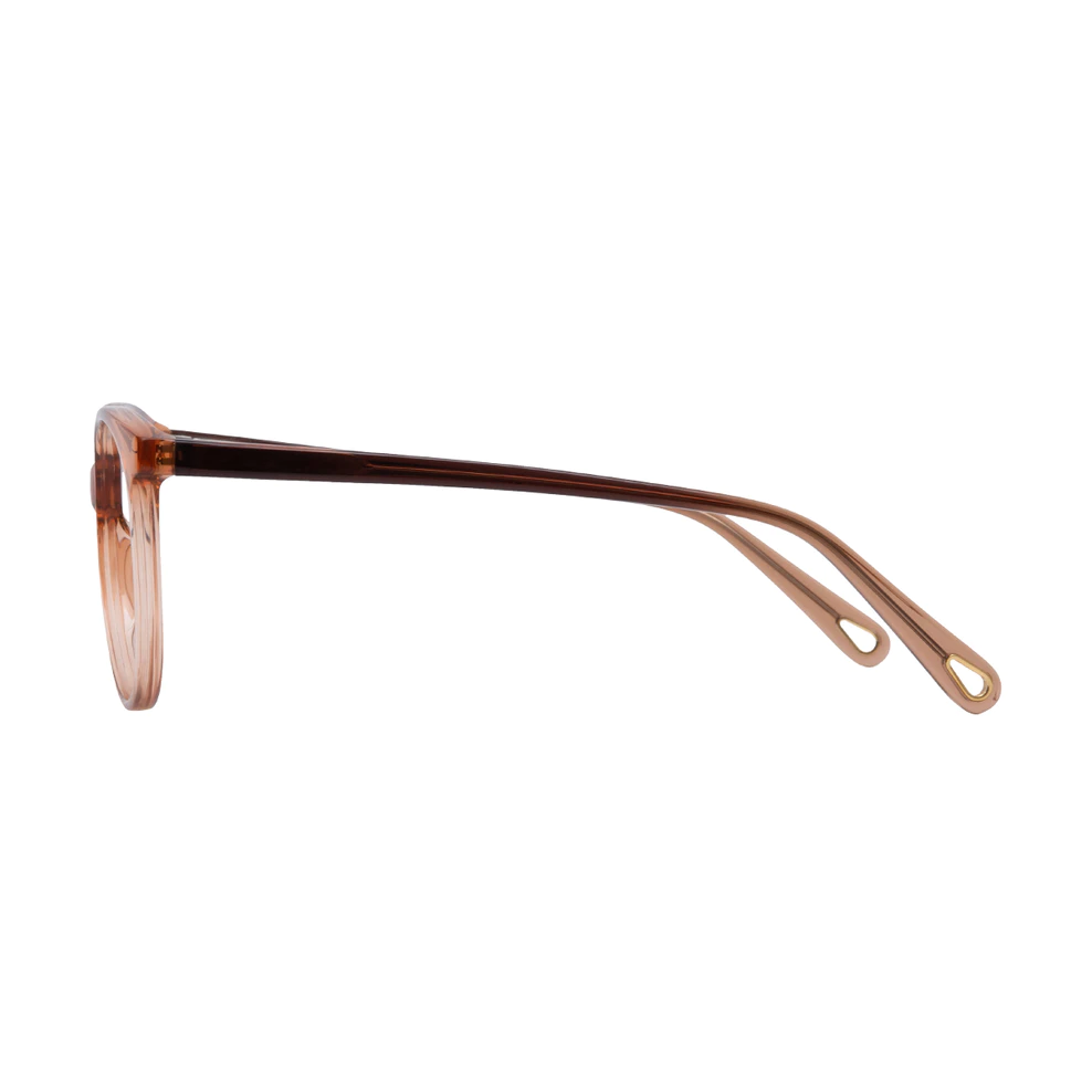 Round Transparent Brown Eyeglasses