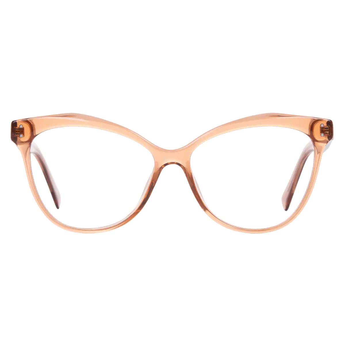 Cat-eye Transparent Brown Eyeglasses