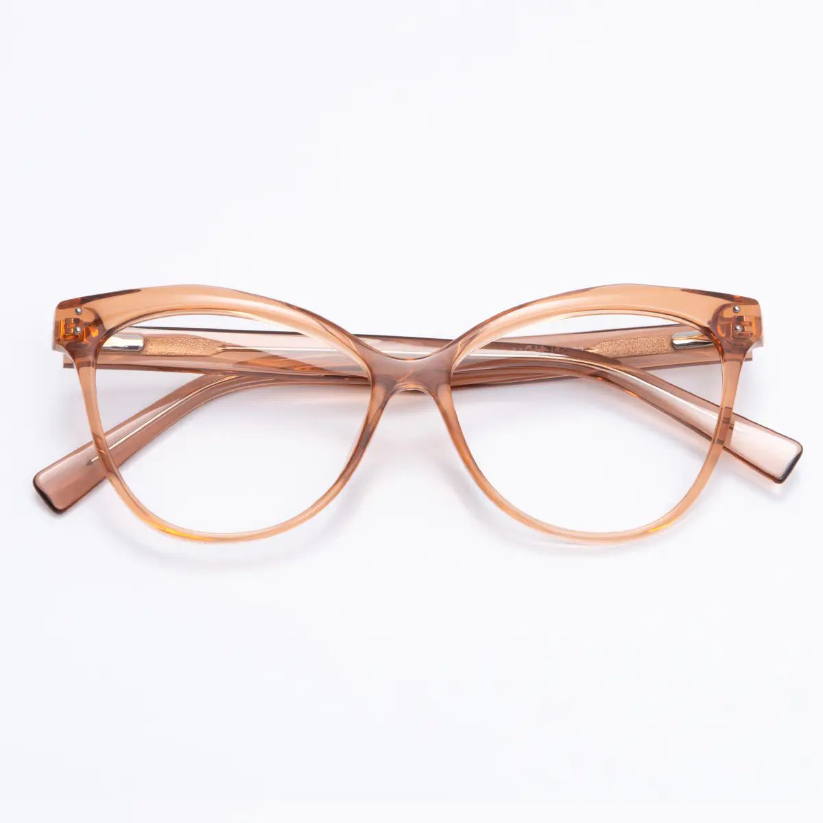 Cat-eye Transparent Brown Eyeglasses