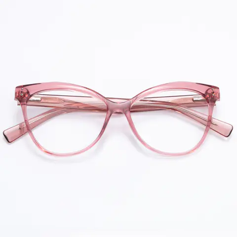 Cat-eye Transparent Pink Eyeglasses