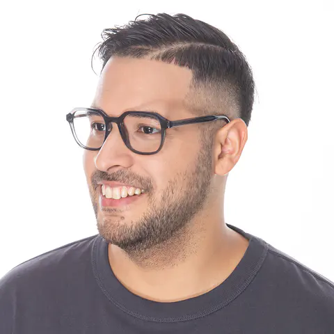 Rectangle Grey Eyeglasses