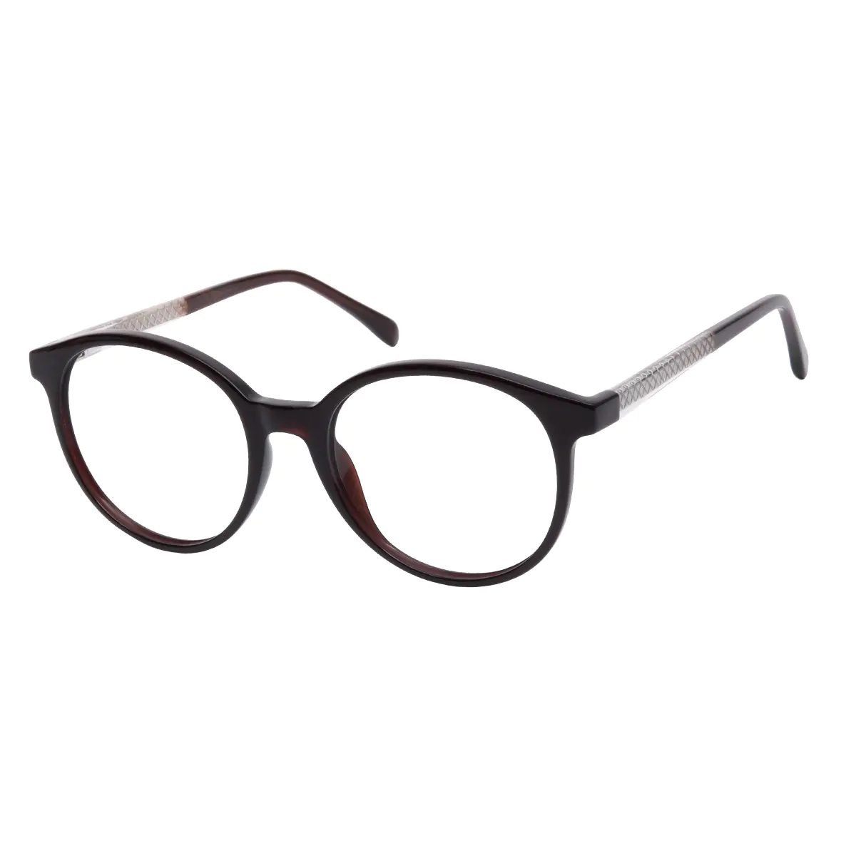 Round Brown Eyeglasses