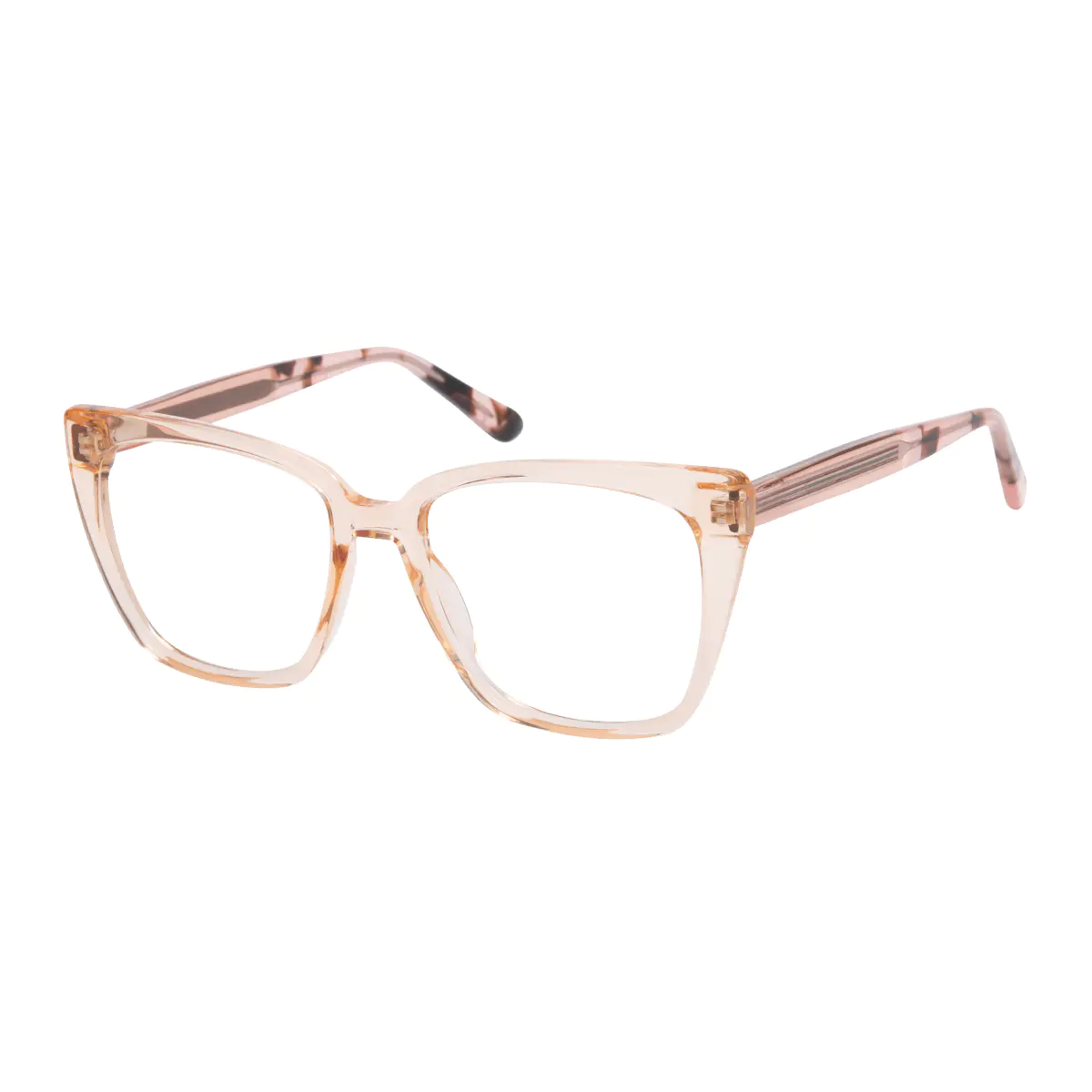 Square Transparent Brown Eyeglasses