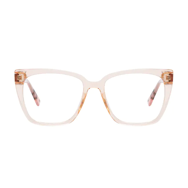 Square Transparent Brown Eyeglasses