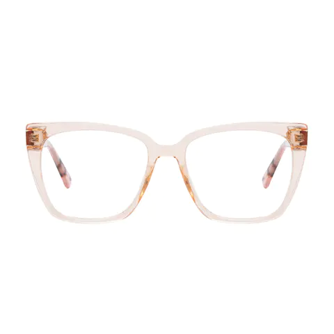 Square Transparent Brown Eyeglasses