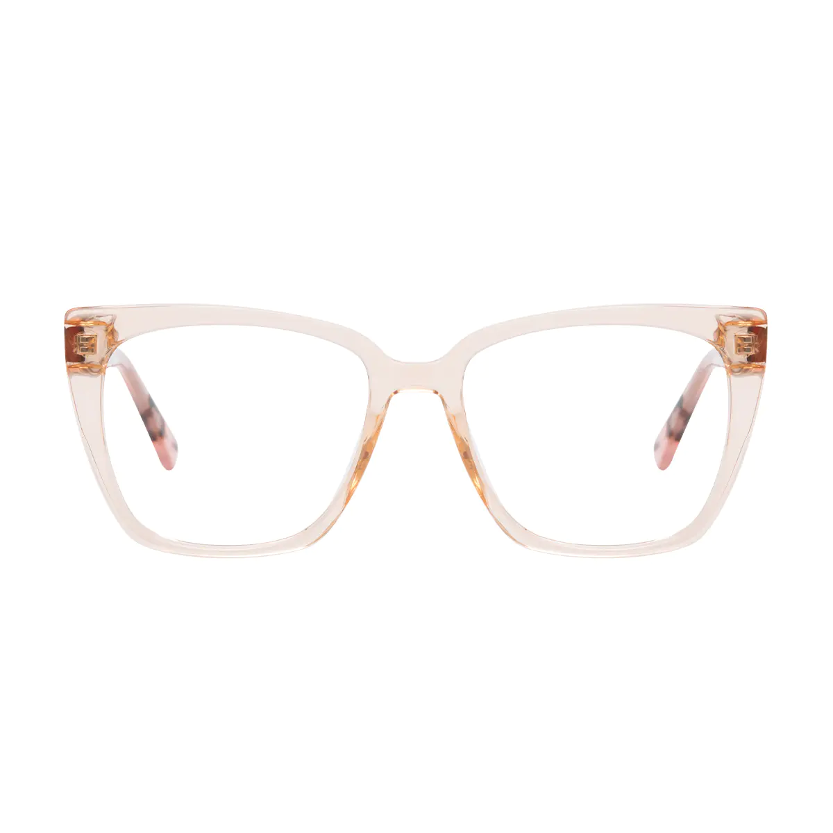 Square Transparent Brown Eyeglasses