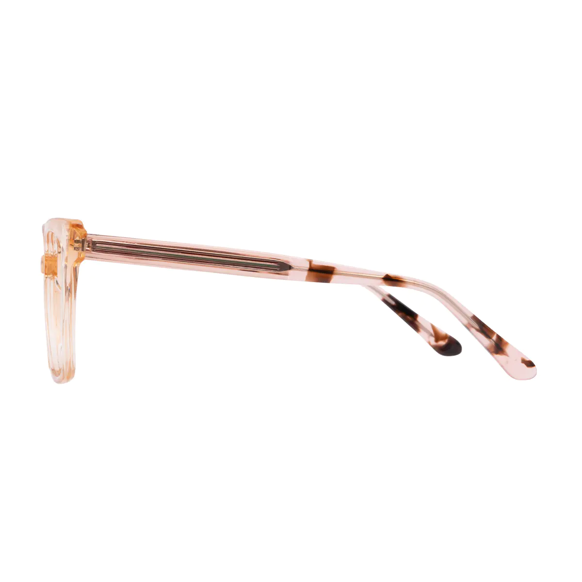 Square Transparent Brown Eyeglasses