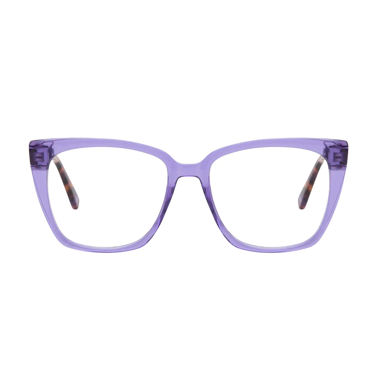 Square Transparent Purple Eyeglasses