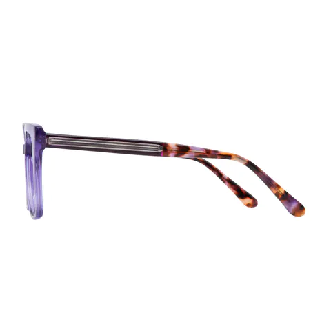 Square Transparent Purple Eyeglasses