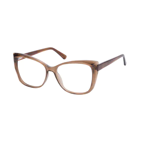 Square Transparent Brown Eyeglasses