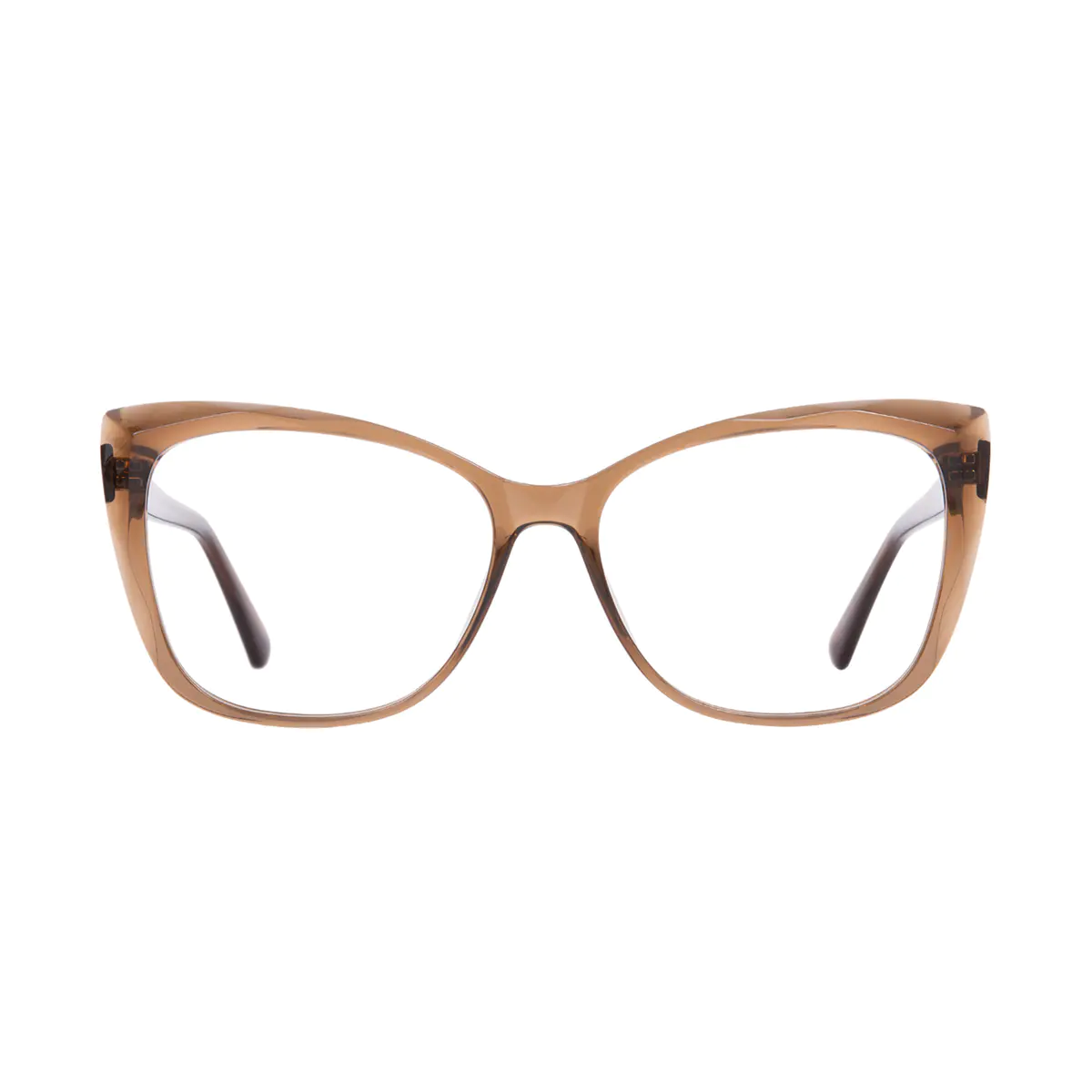 Square Transparent Brown Eyeglasses