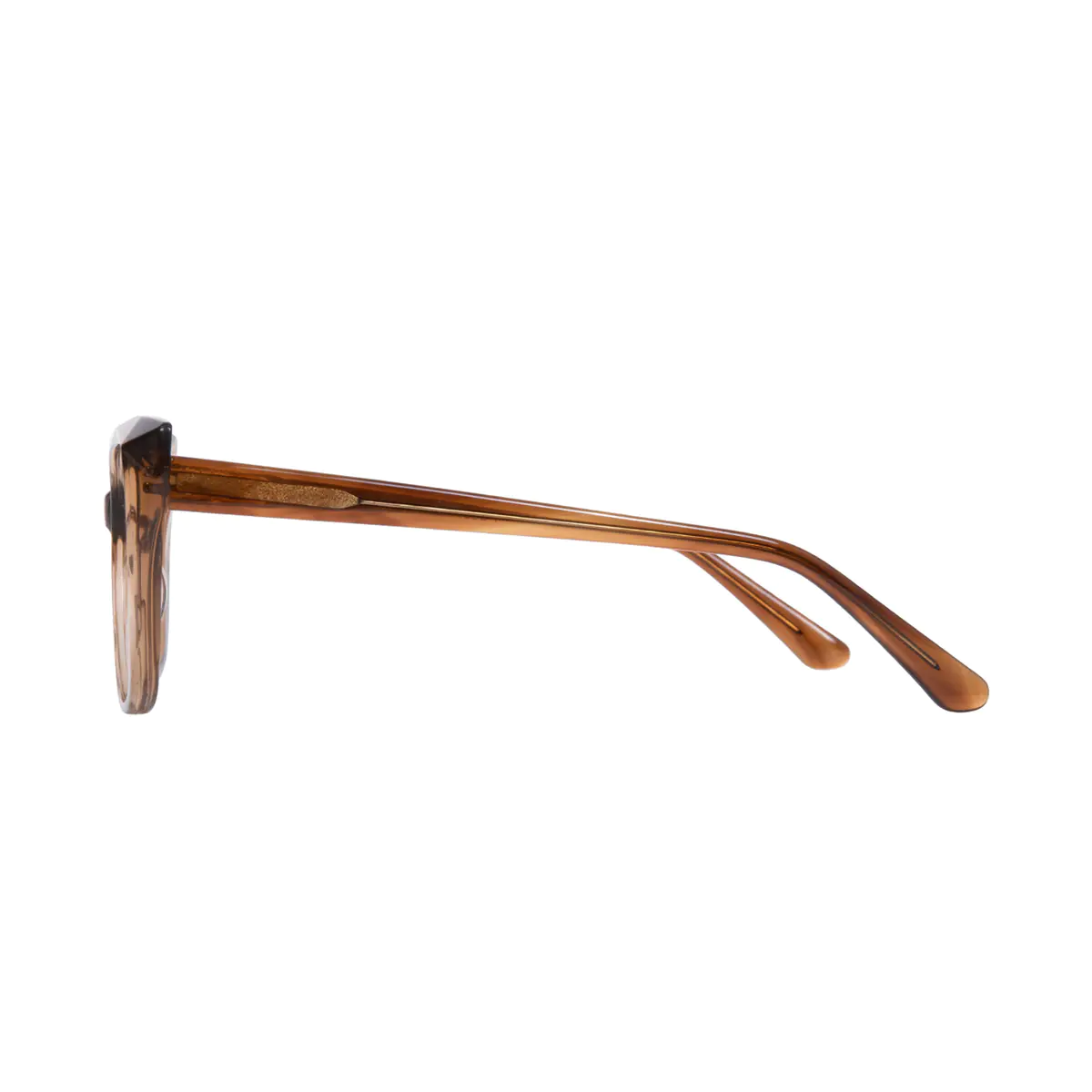 Square Transparent Brown Eyeglasses