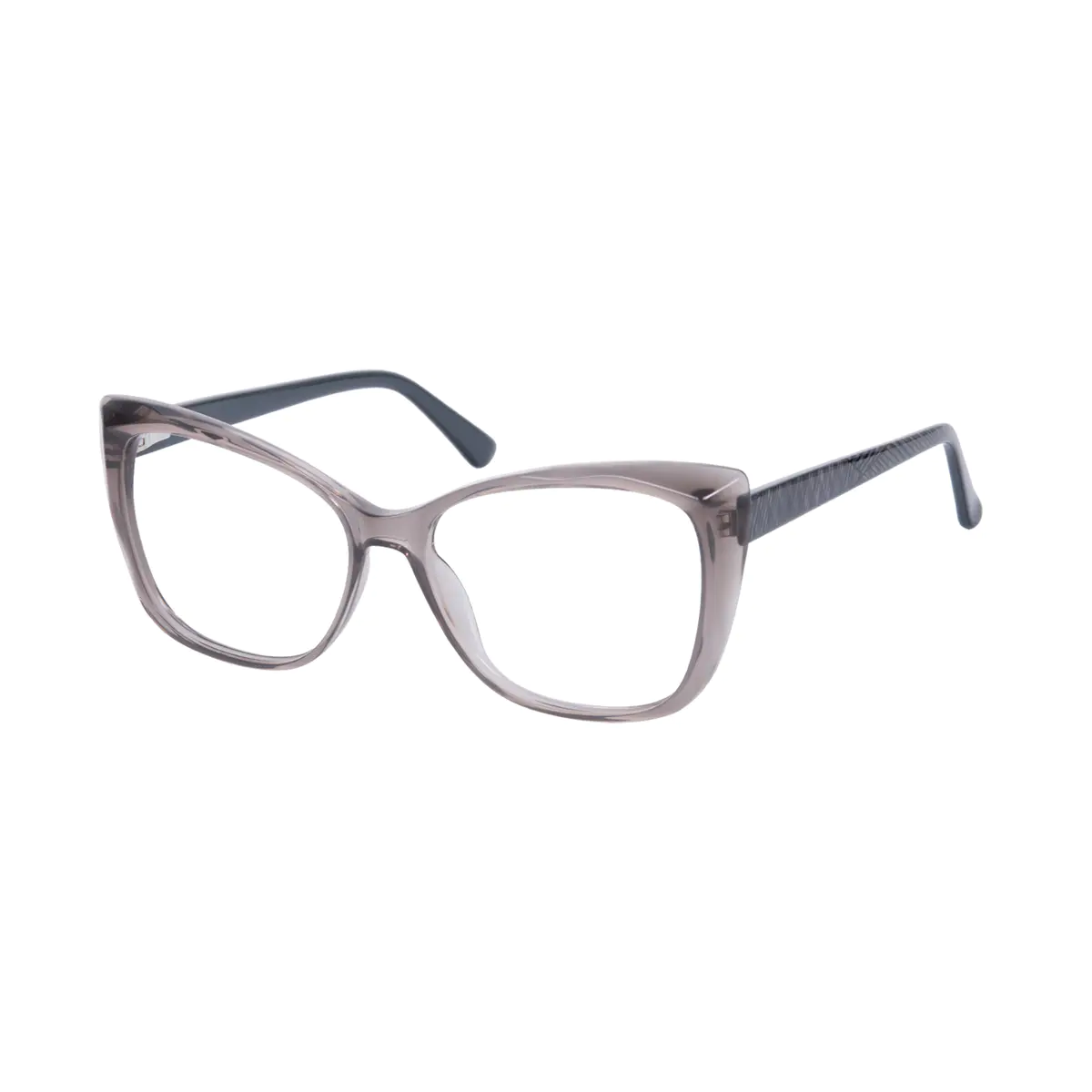 Square Transparent Gray Eyeglasses