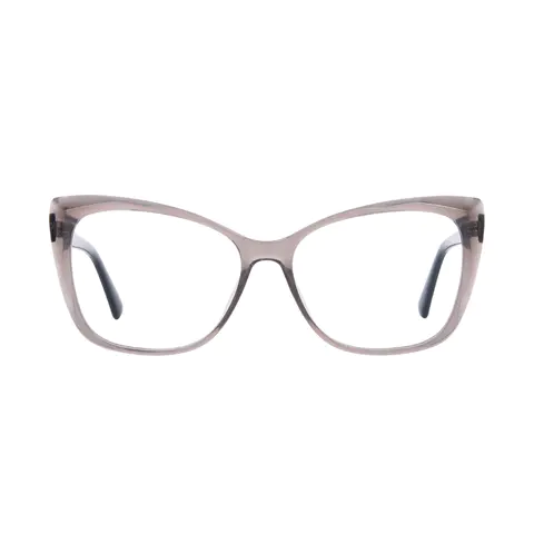 Square Transparent Gray Eyeglasses