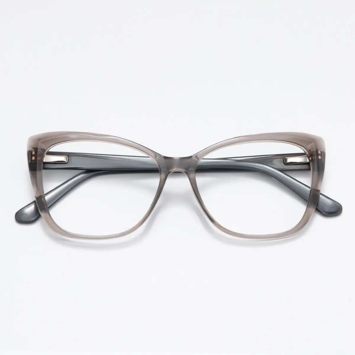 Square Transparent Gray Eyeglasses