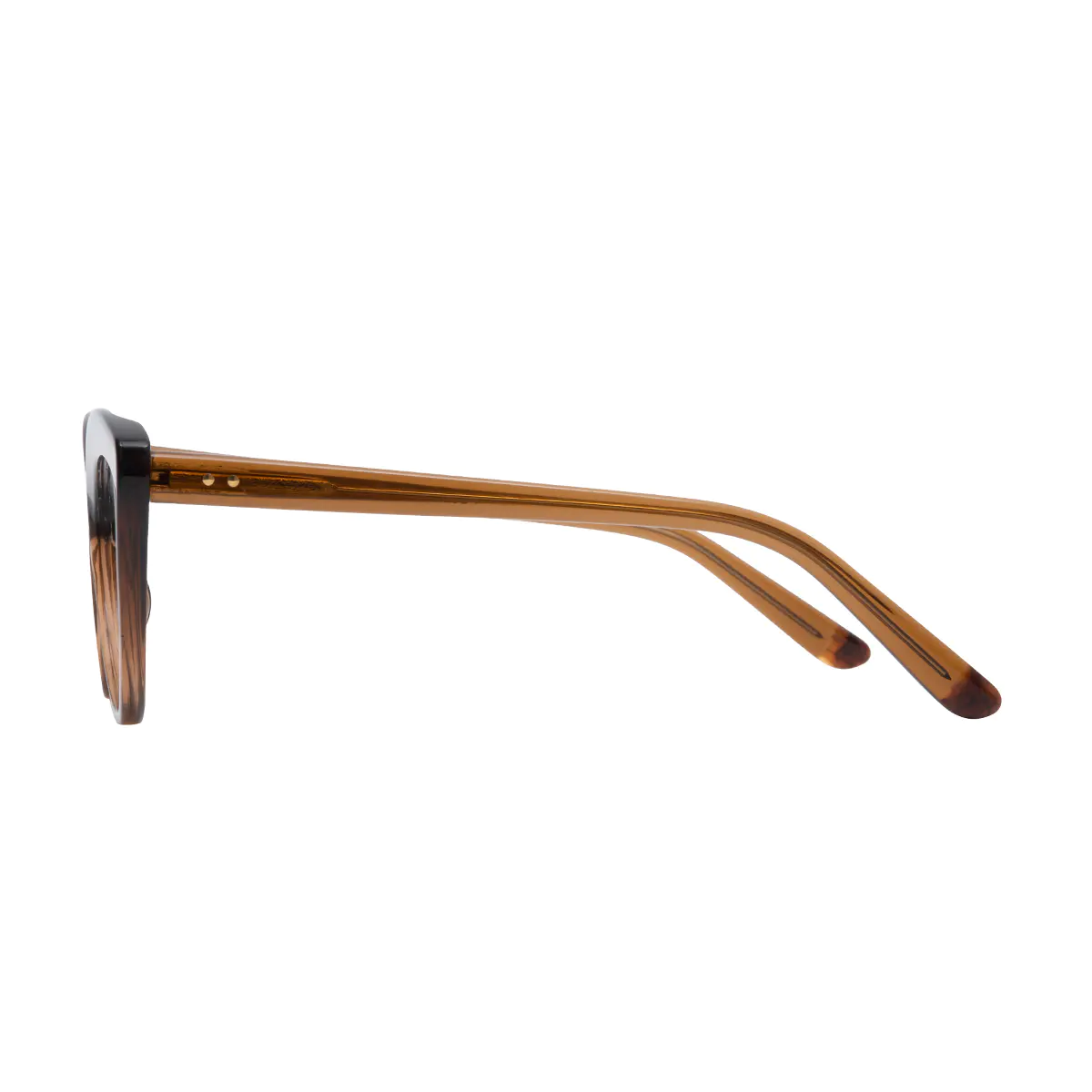 Cat-eye Transparent Brown Eyeglasses