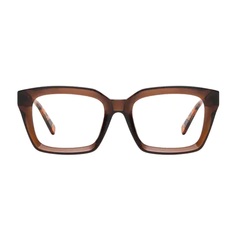 Rectangle Brown Eyeglasses