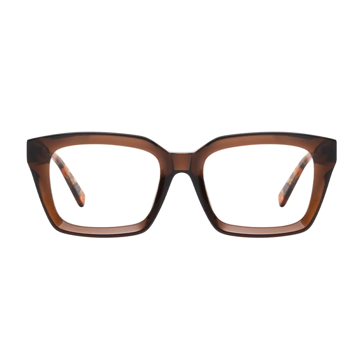 Rectangle Brown Eyeglasses