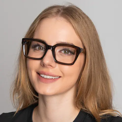 Rectangle Brown Eyeglasses
