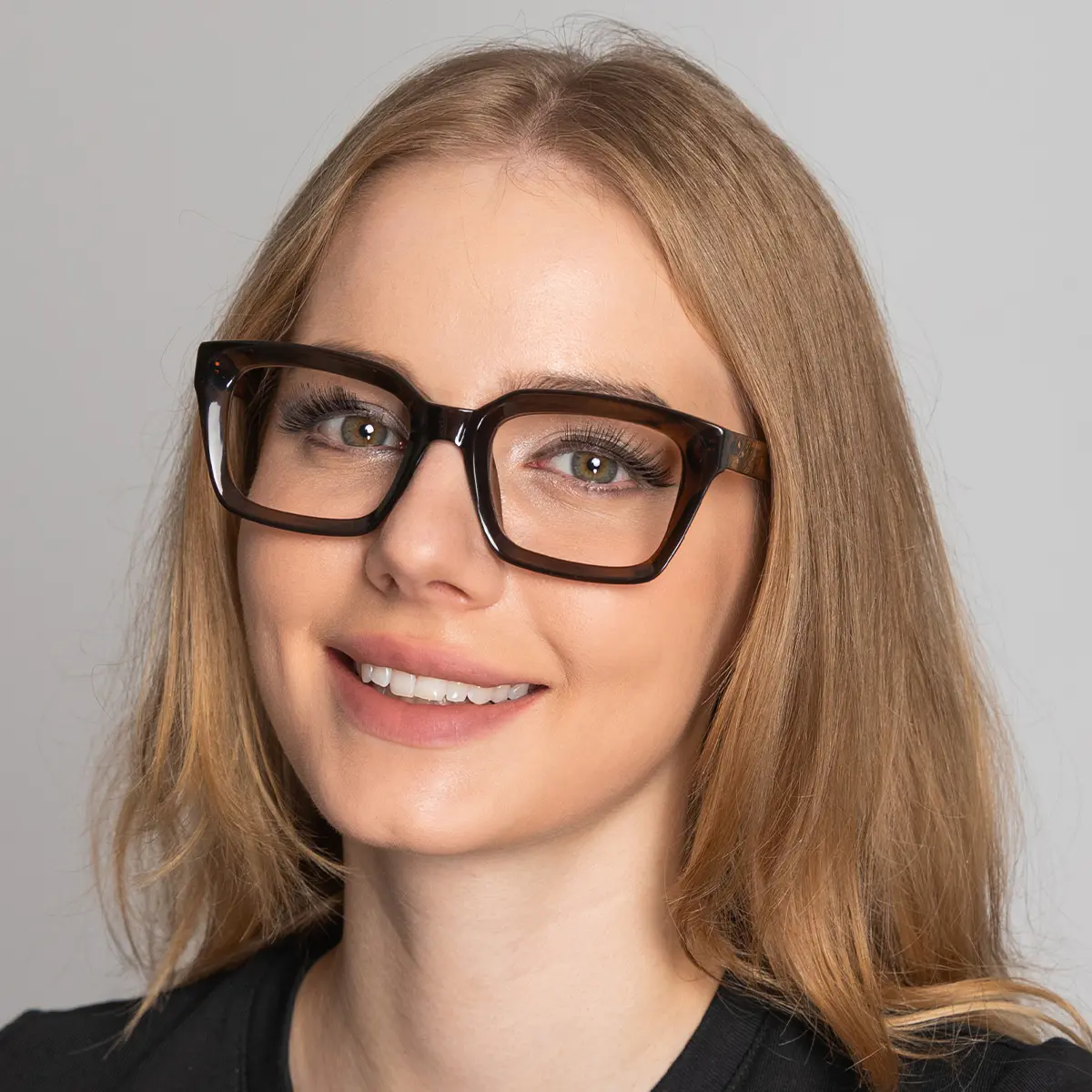 Rectangle Brown Eyeglasses