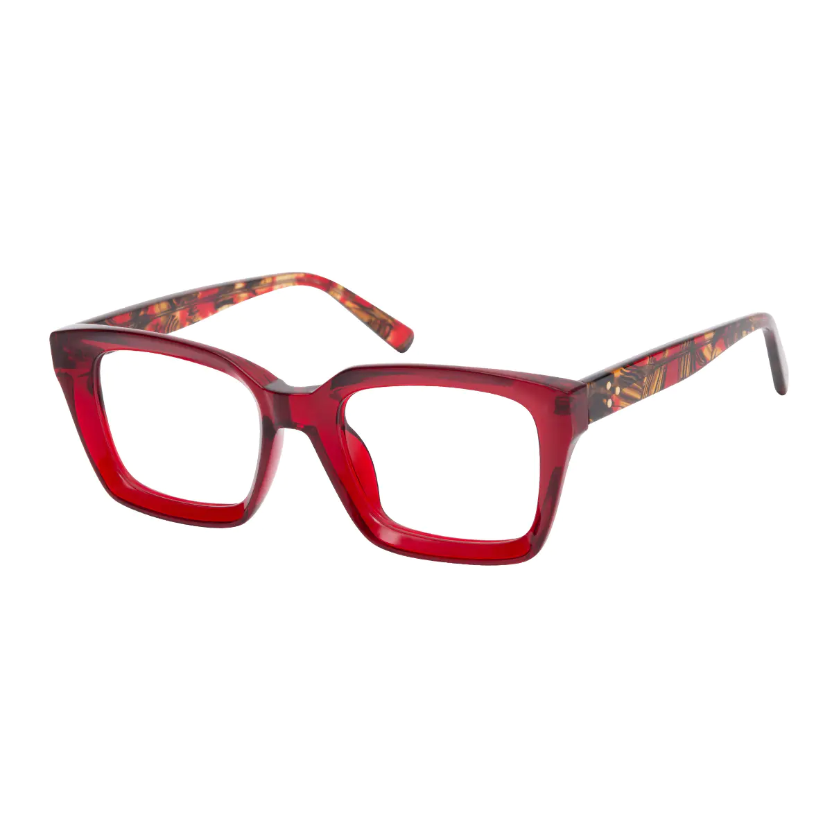 Rectangle Red Eyeglasses