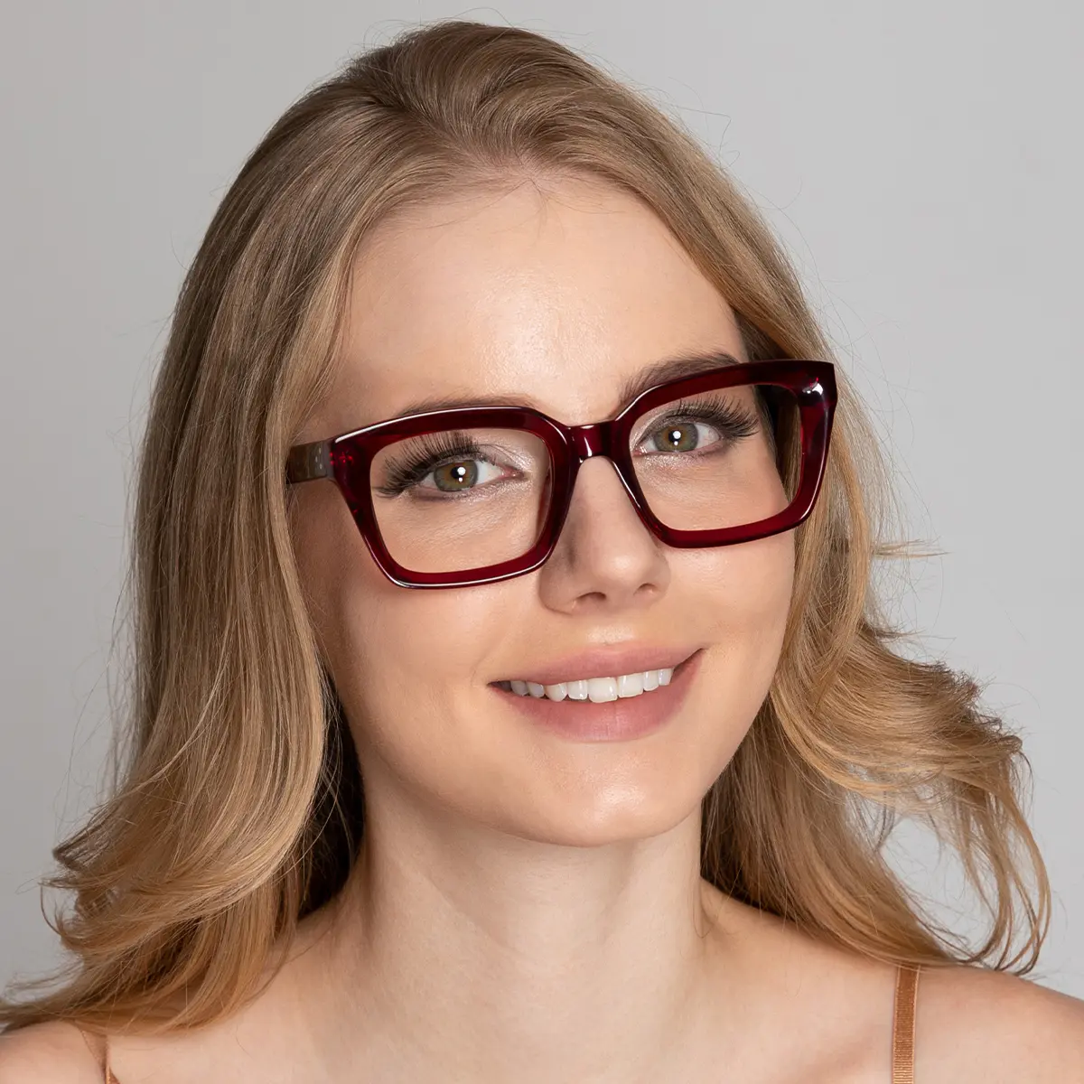 Rectangle Red Eyeglasses