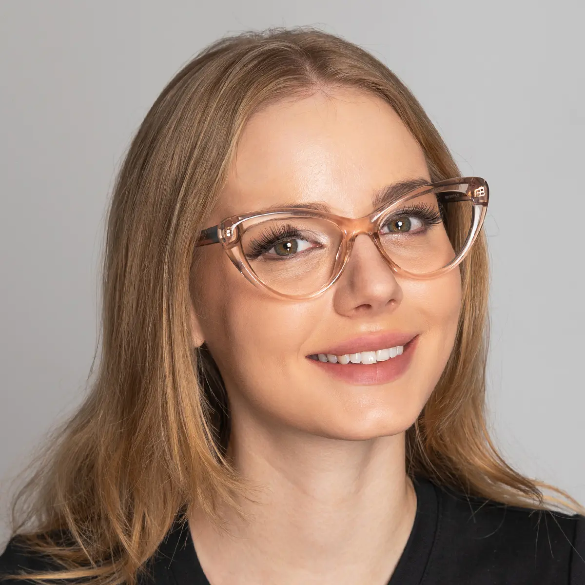 Cat-eye Transparent Pink Eyeglasses