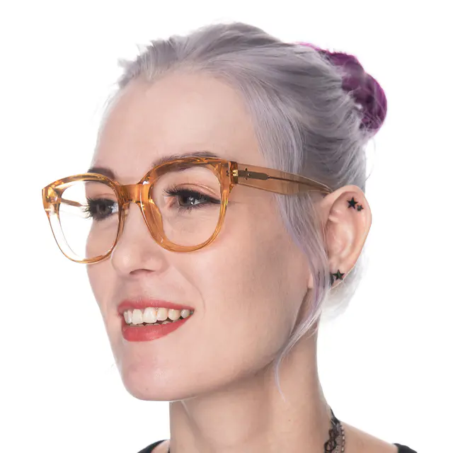 Square Transparent Yellow Eyeglasses