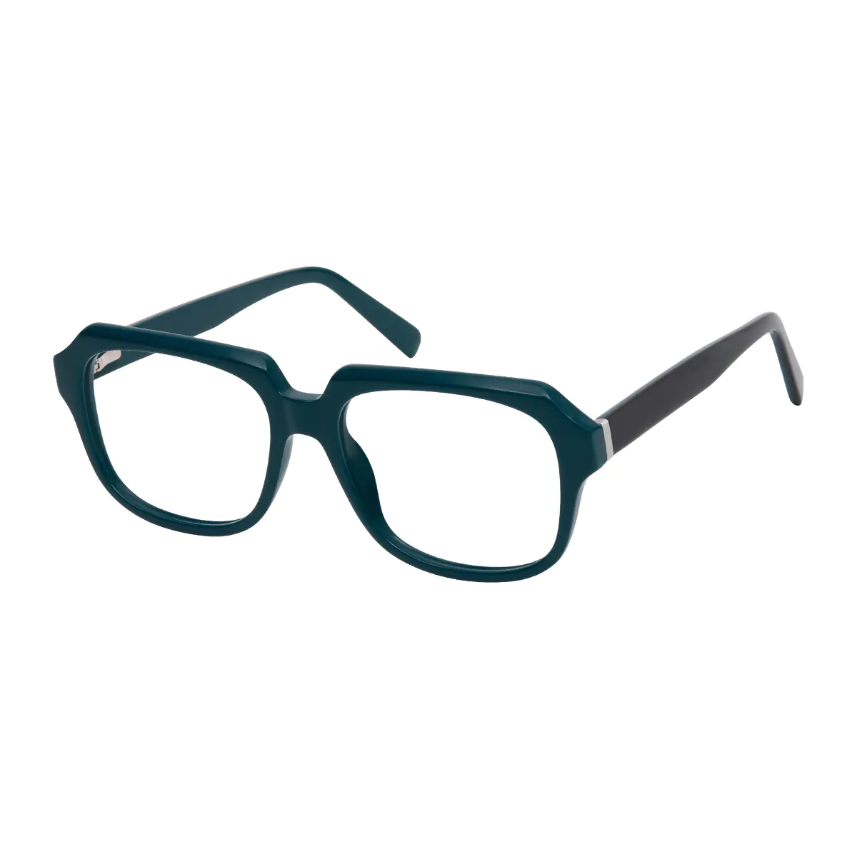 Square Dark Green Eyeglasses