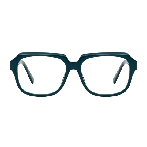 Square Dark Green Eyeglasses