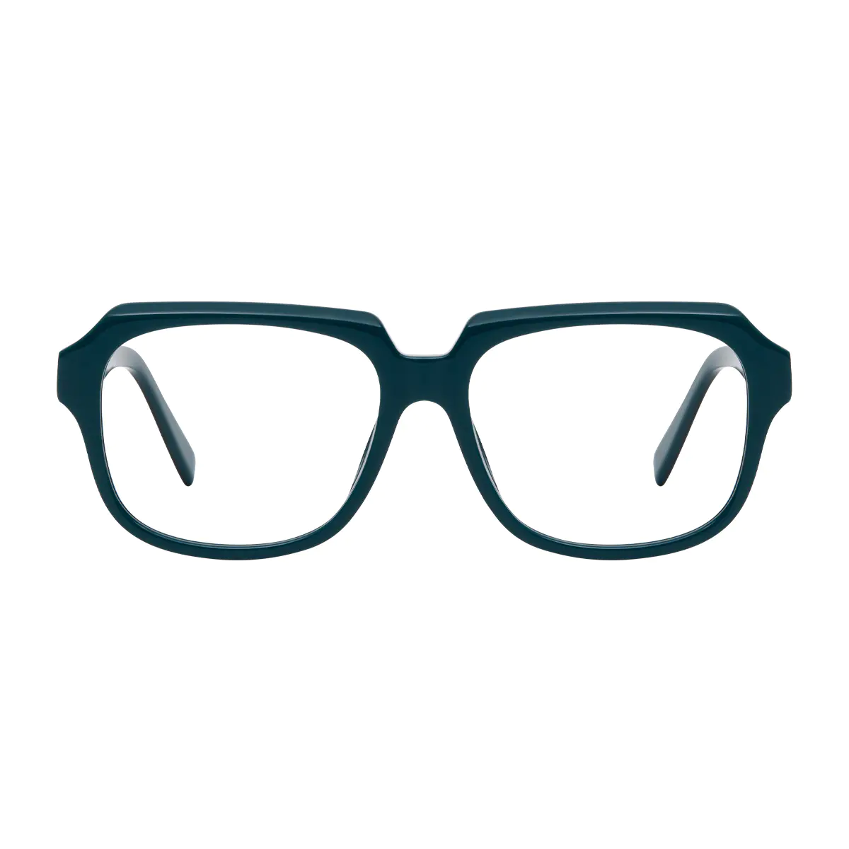 Square Dark Green Eyeglasses