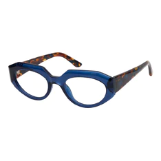 Geometric Navy Blue Eyeglasses