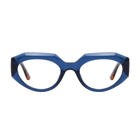 Geometric Navy Blue Eyeglasses