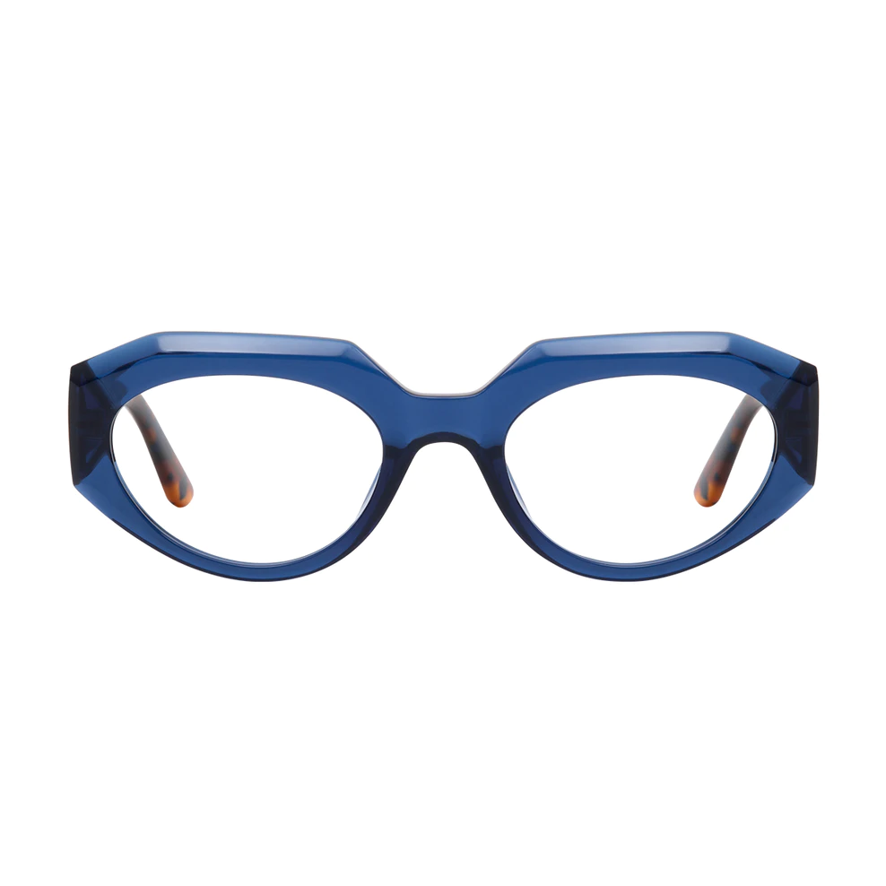 Geometric Navy Blue Eyeglasses