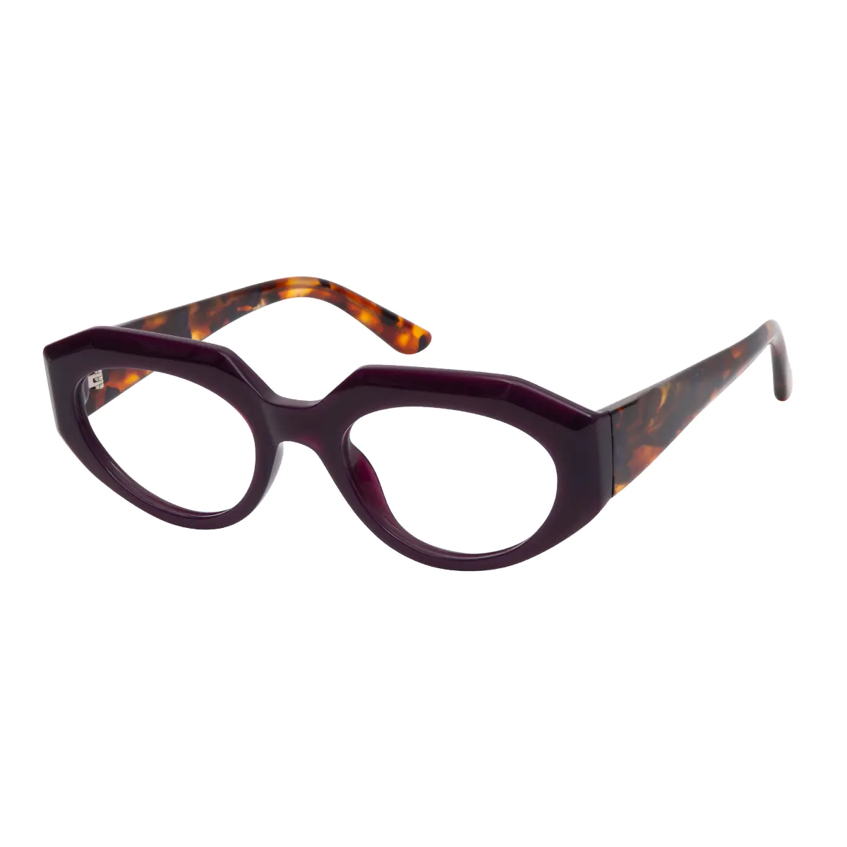 Geometric Dark Purple Eyeglasses