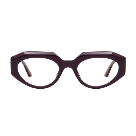 Geometric Dark Purple Eyeglasses