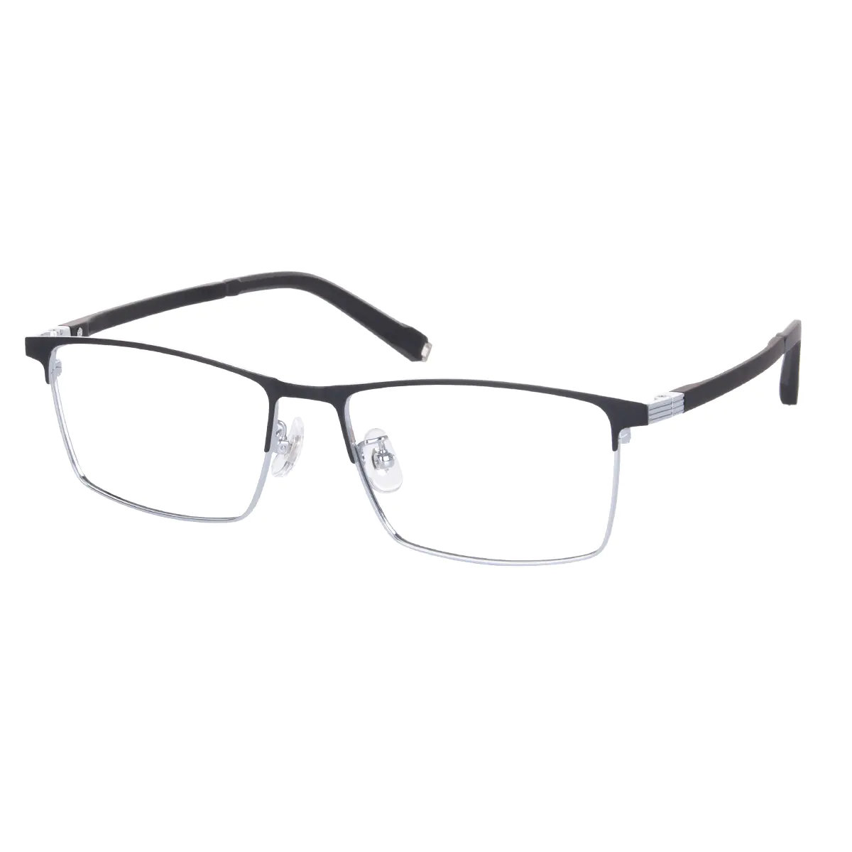 Rectangle Black Silver Eyeglasses