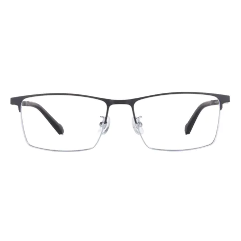 Rectangle Black Silver Eyeglasses