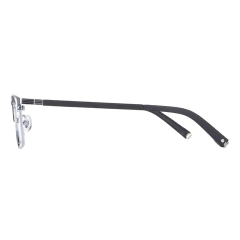 Rectangle Black Silver Eyeglasses