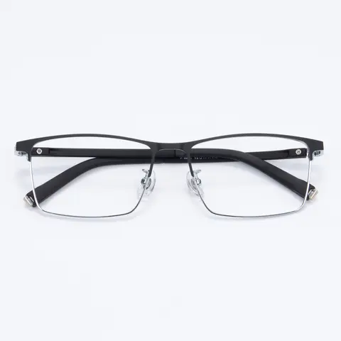 Rectangle Black Silver Eyeglasses
