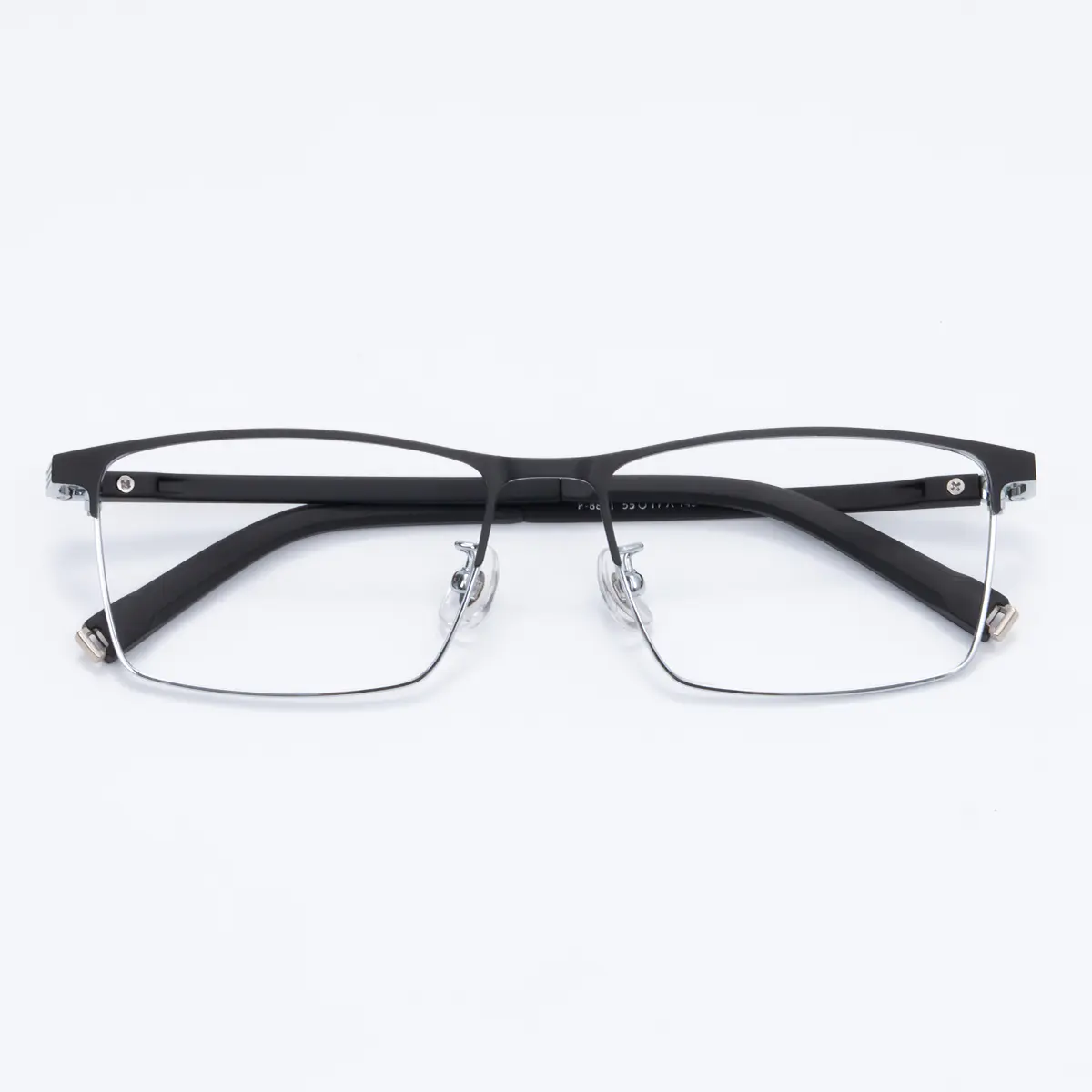Rectangle Black Silver Eyeglasses