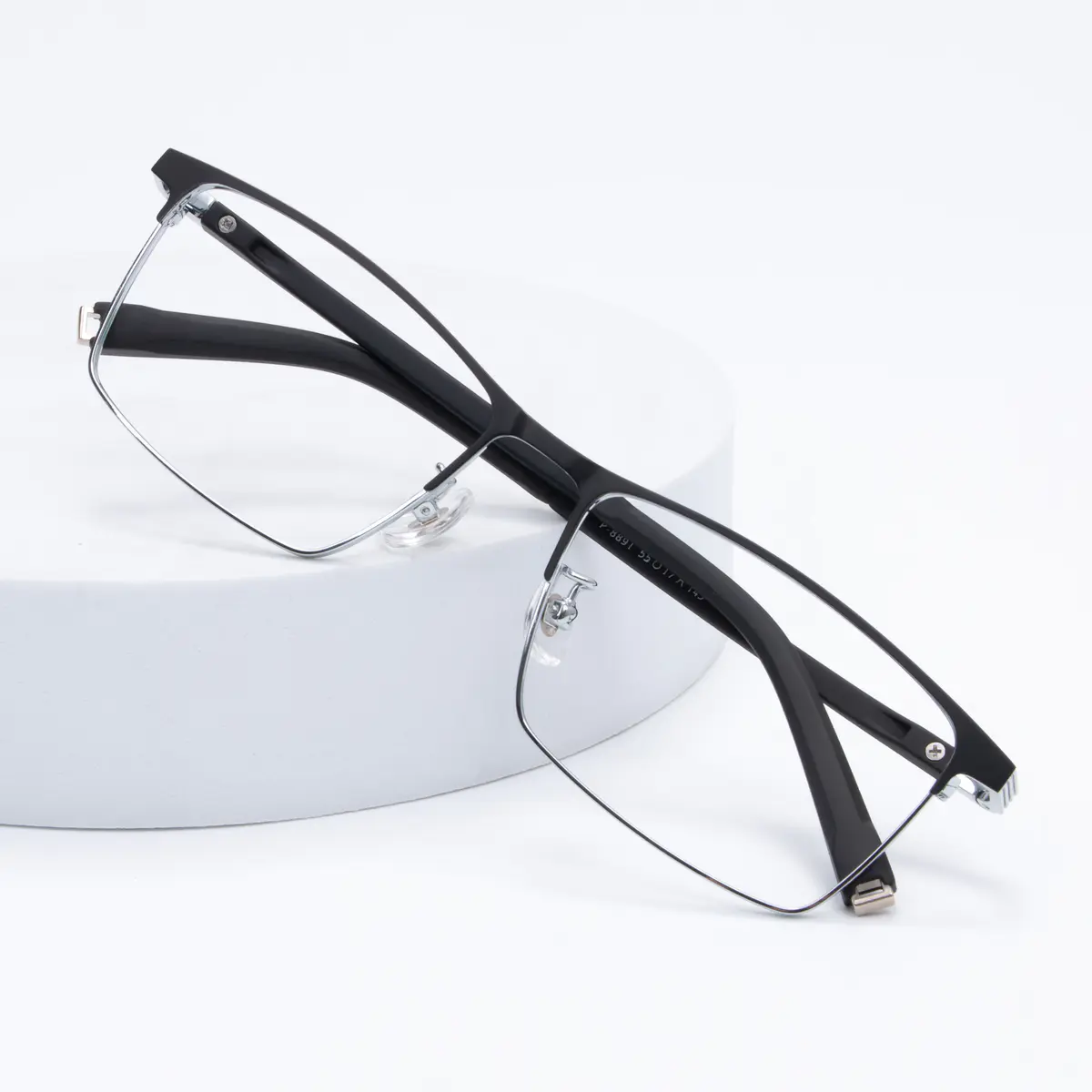 Rectangle Black Silver Eyeglasses