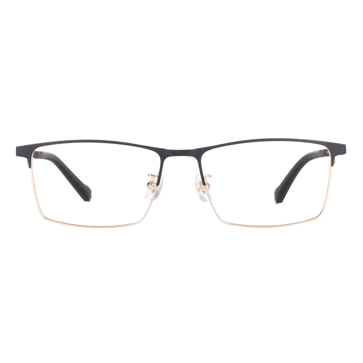 Rectangle Black Gold Eyeglasses