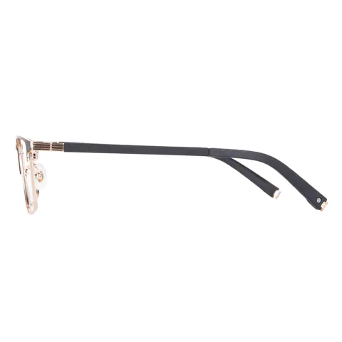 Rectangle Black Gold Eyeglasses