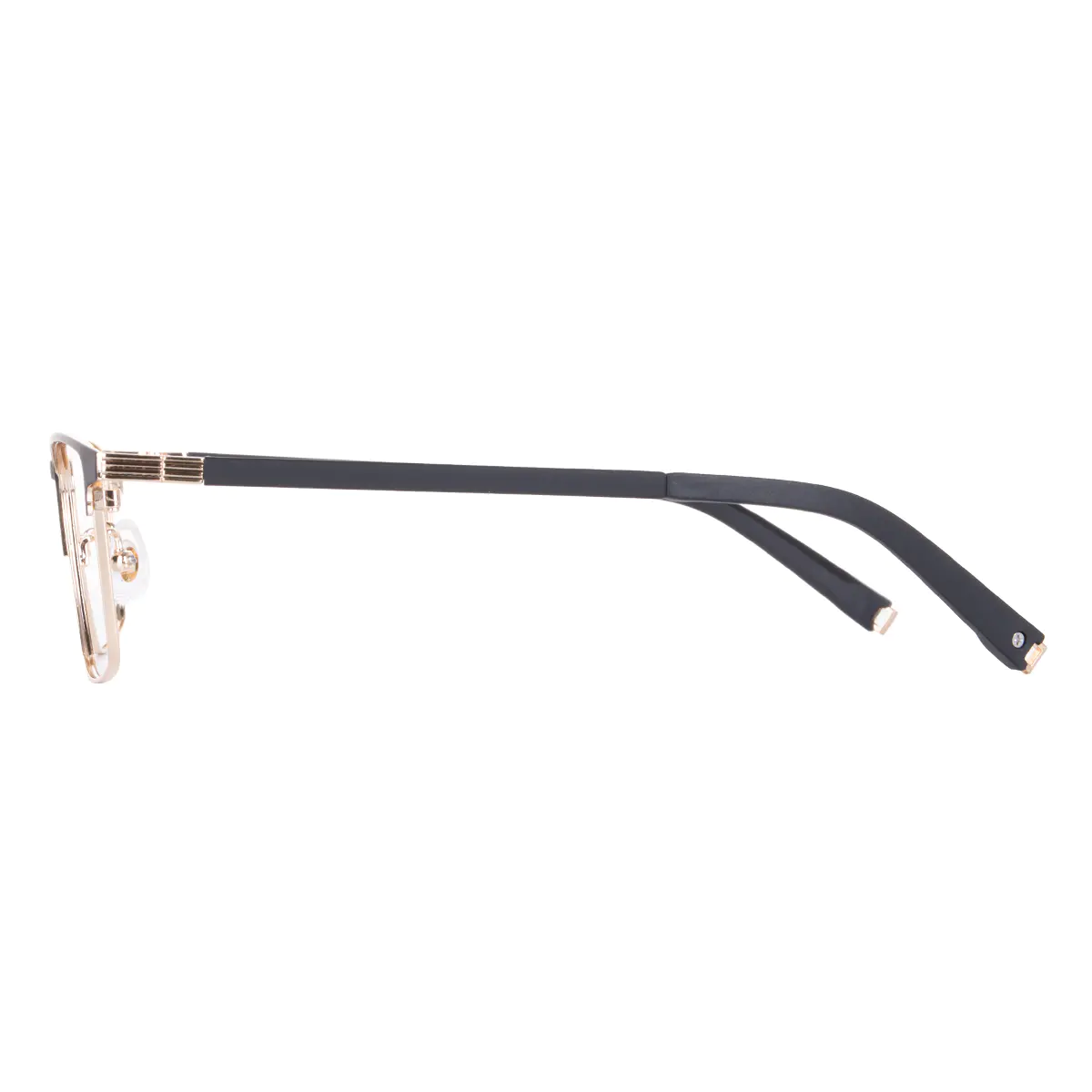 Rectangle Black Gold Eyeglasses