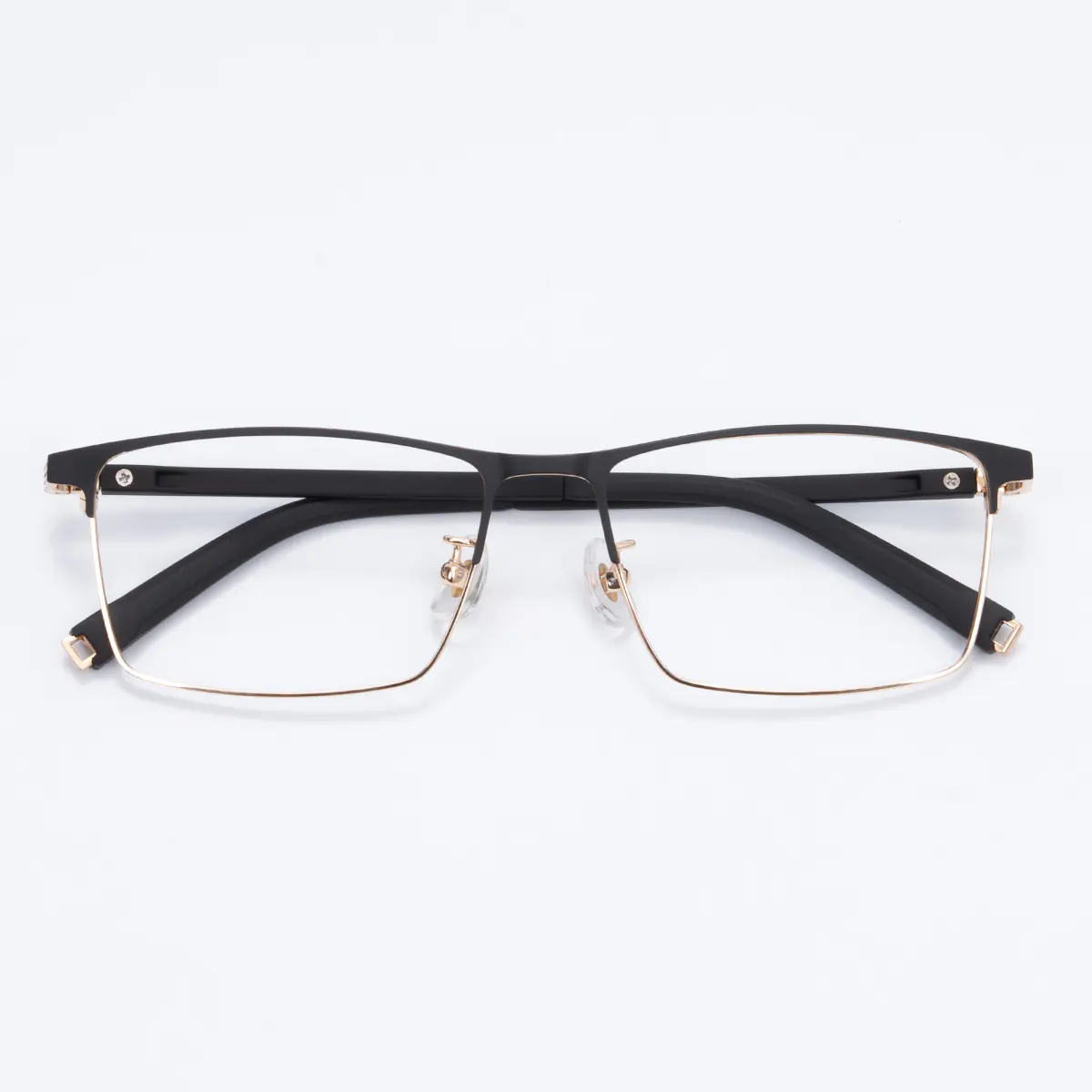 Rectangle Black Gold Eyeglasses