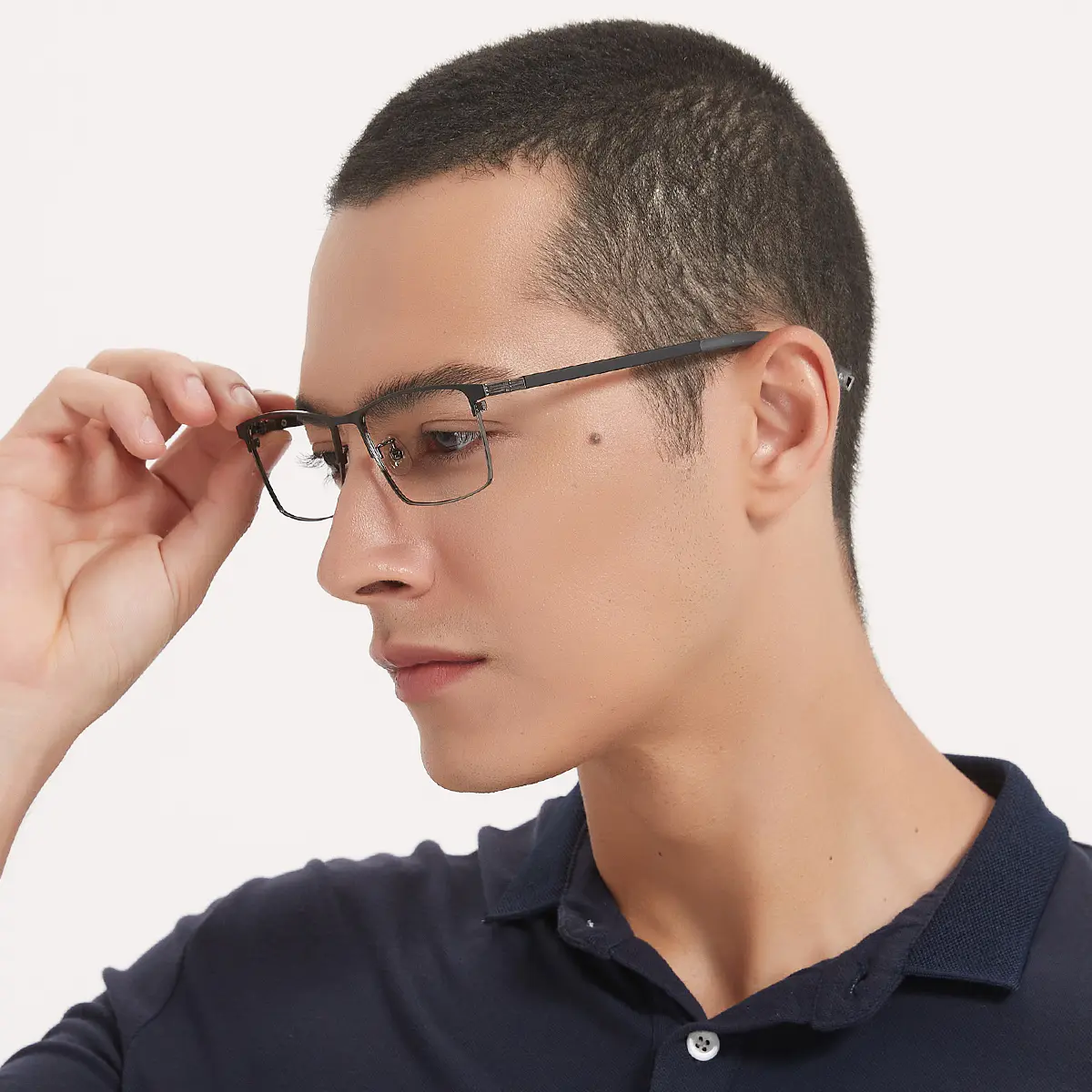 Rectangle Grey Eyeglasses