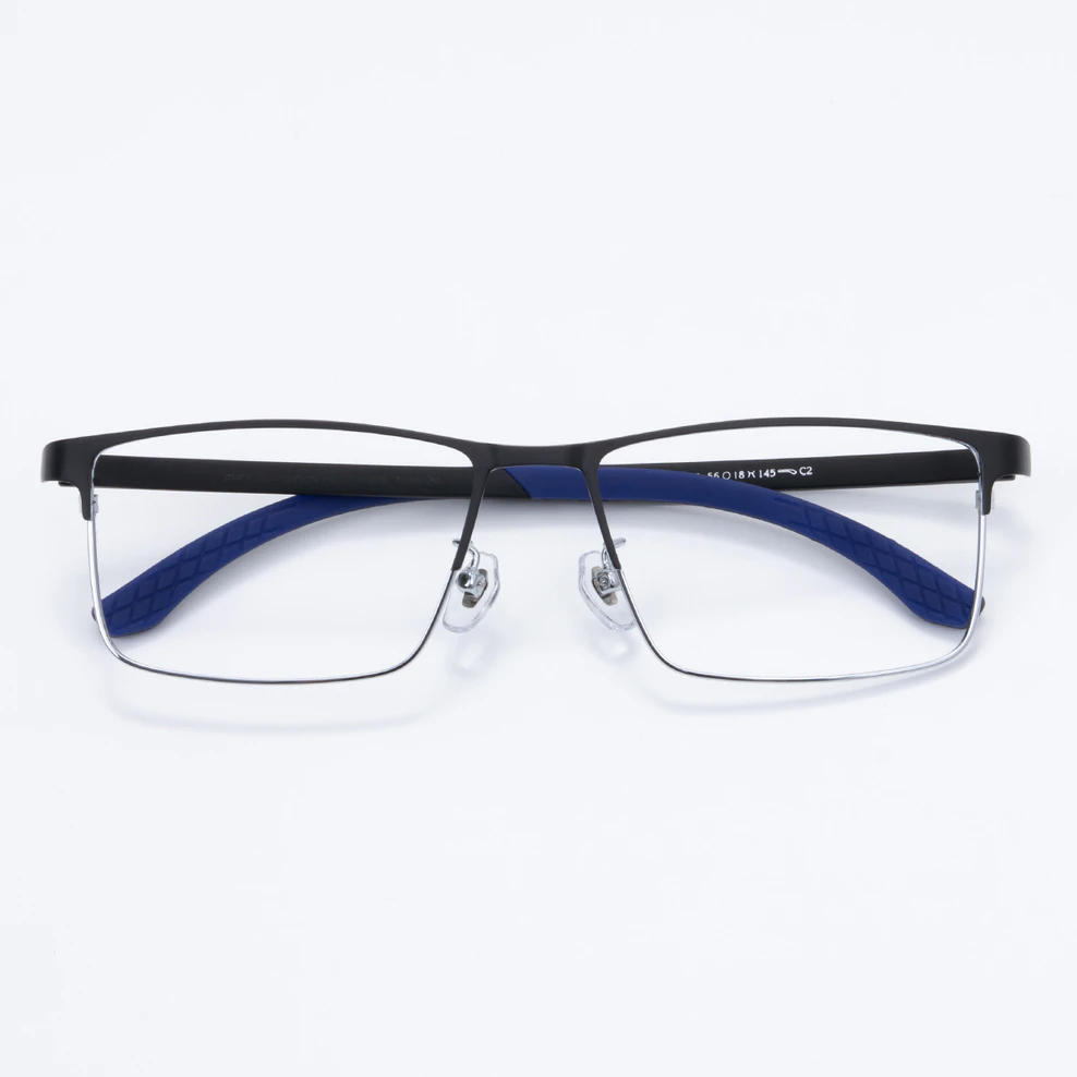 Rectangle Black/Blue Eyeglasses