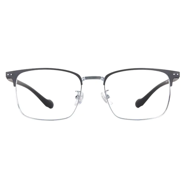 Rectangle Black Silver Eyeglasses