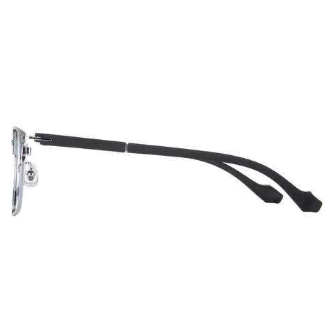 Rectangle Black Silver Eyeglasses